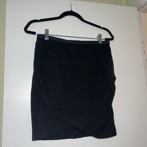 Banana Republic Black Asymmetrical Wrap Mini Skirt